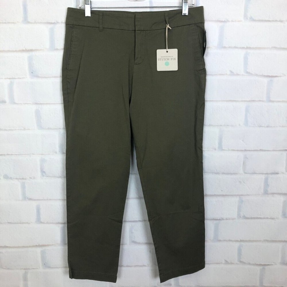 💚 EUC Kut From The Kloth Taylor Crop Trouser Size 8 Green